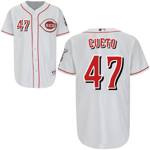 Johnny Cueto #47 Youth Baseball Jersey-Cincinnati Reds Authentic Home White Cool Base MLB Jersey